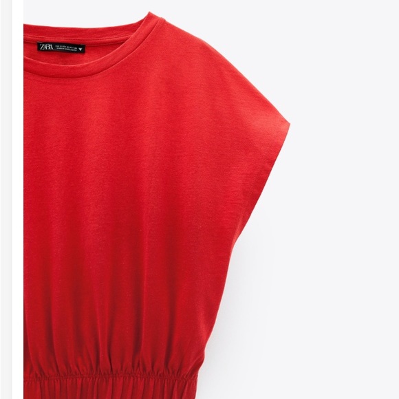 Zara elastic hem top red size M soft - Picture 3 of 4